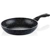 Westinghouse Black Marble WHP128 - Padella antiaderente in marmo a 3 strati, in alluminio forgiato, fondo per cottura a induzione, manico rivestito in silicone, risciacquo WHP128