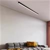 TZSMUM Lineare LED Moderna Lampada da Soffitto Alluminio Minimalista Plafoniera Temperatura Tre Colori Plafoniere 3000K/4000K/6000K Nero Soggiorno Corridoio Camera da Letto (Luce Bianca,50cm)