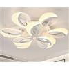 Huilefu Lampada da Soffitto LED Moderno Dimmerabile Plafoniera Con Telecomando Luce Forma Fiore Design Soffitto Lamp Cucina Métal Acrilica Sala da Pranzo Ufficio Camera da Letto Lampadari (80cm)