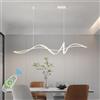 Lanekd Lampada a sospensione LED soggiorno lampada a sospensione L120 cm 48 W lampada a sospensione moderna a spirale regolabile telecomando camera da letto illuminazione luci a sospensione sala da pranzo