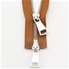 ZOLULA Zip 70/90 cm giacca cerniera in metallo doppio cursore cerniera bidirezionale abbigliamento fai da te indumento cerniera sostituzione forniture fatte a mano (colore: marrone, dimensioni: 90 cm)