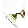 fd-bolletta arredamento e illuminazione applique ottone da parete,lampada vintage,lluminazione per interni,paralume ceramica verde an17.Misure:Sporgenza16,5cm,Ø piatto 19cm,Ø base 8cm