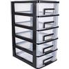 Toyvian Armadio Portaoggetti a 5 Cassetti Plastica Trasparente Organizer Salvaspazio Portatile Per Ufficio Studio Casa Mobiletto Multiuso Per Piccoli Oggetti E Articoli Di Cancelleria