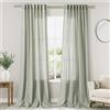Nanspring Tende verde salvia, lunghe 360 cm, 2 pannelli per soggiorno, tasca posteriore con asola, tende in lino semi velato, decorazione neutra, verde salvia, lunghezza dal soffitto al pavimento, per