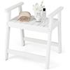 HOMASIS Sgabello da Bagno in HDPE, Panca da Doccia con Piedini Antiscivolo, Sedia Doccia Multiuso e Impermeabile con Portaoggetti per Rasatura, Portata 150kg (Bianco, 58 x 52 x 61,5 cm)