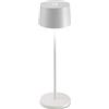 Zafferano Olivia Lampada LED Dimmerabile da Tavolo, Protezione IP65, Uso Interno/Esterno, Caricatore Micro USB, H35,5cm, Plug EU-Bianco 2.2 W