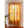 KRAAFTY Tende decorative per la casa in seta sari - Design patchwork unico - Pannelli filtranti per finestre per soggiorno e camera da letto - Lunghezza 84 pollici, colore giallo