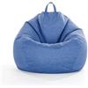 DOTBUY-SHOP Pouf Poltrona a Sacco Gigante,Colore Solido Bean Bag Bambini & Adulti (Senza Imbottitura), Morbido e Accogliente Puffo per Sedersi Poltrona da Lettura per Soggiorno (M,Blu Scuro)