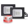 PEGASO - SET DI 2 FARO LED FLOODLIGHT - da esterno IP65-10W - FARI LED con LUCE BIANCA FREDDA 6000K - design ULTRASOTTILE - 800 LUMEN