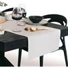 Mobili Fiver, Runner da Tavola Gioele in cotone 45x200, Grigio chiaro, runner da tavola moderno Cotone 100%, Made in Italy