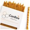 CanBee Candele di cera 50 Candele Sottili in Cera d'Api Naturale Gialla - 18 cm x 0,6 cm - Senza Fumo - Durata fino a 60 Minuti - Ideali per Meditazione Prolungata, Rituali Consapevoli e Luce Naturale Continua - CanBee