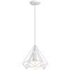 iDEGU Lampadario a sospensione vintage a forma di diamante, in metallo, per camera da letto, soggiorno, ristorante, diametro 25 cm (bianco)