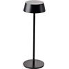 V-TAC Lampada da Tavolo senza Fili LED Dimmerabile con Comandi Touch - Lampada Nera Wireless per Uso Interno IP54 da Casa o Ristorante - Batteria 4400 mAh - Luce 3000K Bianca Calda - 2W