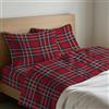 GC ARREDOCASA Set Lenzuola Letto Misura Francese - KILT ROSSO - 100% Cotone Quadrifoglio - Un Completo Lenzuola Letto Francese Cotone Made in Italy (Queen Size, Misura Francese)