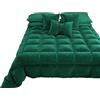 PETTI Artigiani Italiani - Trapunta in Morbido e Caldo Velluto 350 g/m², Piumone Singolo, Double Face, Trapunta Singola: 160x260 cm, Smeraldo, 100% Made in Italy
