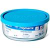 Acan Frigoverre - Contenitore rotondo in vetro, coperchio in plastica, diametro 12 cm, altezza 4,5 cm, coperchio blu. Per conservare alimenti, capacità 380 ml
