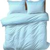Clara Home Milano CLARA HOME Lenzuola Completo Letto Matrimoniale Colore Zighy Azzurro, Lenzuola Elasticizzate per Tutte le Stagioni, Completo di Federe per Guanciali