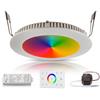 Planetitaly KIT cromoterapia faretto doccia incasso pannello slim LED 8W RGB RGBW 24V centralina WiFi controllo con assistenti vocali foro 13cm Dimmerabile e Multicolore + Luce Calda 3000K