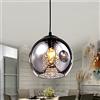 GUANSHAN Lampadario a sospensione in vetro cristallo grigio fumo Lampadario in vetro da comodino Lampada da soffitto con pendente in cristallo per camera da letto, sala da pranzo, corridoio, 20 cm