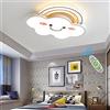 Lanekd Plafoniera a LED Bambini Lampada a Sospensione Moderno Nuvole Arcobaleno Design Camera da letto Lampadario Dimmerabile Con Telecomando Soggiorno Lampada da Soffitto Tavolo da Pranzo Lampada