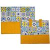 Russo Tessuti Set Copriforno + Coprifornello Fantasia Sorrento Mattonella Vietri Giallo SICILIA