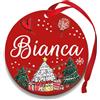 Corredino Neonato Pallina di Natale Personalizzata con Nome, Decorazione Natalizia 100% Italiana, Rosso, 10 cm (Rosso, Bianca)