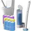 DigScape Scopino per WC usa e getta, con 54 ricariche, sistema di pulizia usa e getta con supporto per la pulizia del bagno (set di spazzole + 54 testine (3 gusti)