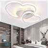 damastoreitalia Plafoniera a led da interno moderna a soffitto forma tonda lampada adatta per camera da letto salone soggiorno solotto cucina locali commerciali 25W (Doppio cuore - Luce naturale 4000K)