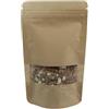 SHOBI Sacchetti in Carta per Alimenti, Doypack Kraft con Finestra e Zip Perfetta per Alimenti, Busta Richiudibile Stand-Up con Finestra Trasparente (200, 110+70x190 mm)