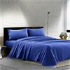 IlGruppone Completo Lenzuola Matrimoniale 100% Cotone Percalle 210 Tc Certificato OEKO-TEX Confezionato in Italia Lenzuolo con Angoli Maxi 30 cm, 2 Federe con Patella - Blu