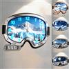 Collienght Orologio personalizzato 2D a tema occhiali da sci per camera da letto, soggiorno, club, cucina, tema sportivo personalizzato, cartello artistico da parete, placca per occhiali da moto, orologio da