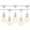 m MU 5M Catena Luminosa Esterno E27 Catenaria 10 Portalampade Da 5 Metri, 10 Lampadine S14 LED 2W(=15W), Cavo Bianco Prolungabile Fino a 500M IP54 Outdoor Giardino Matrimonio|5M, BIANCO, 10 Lampadine