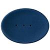Generic Portasapone in ceramica satinata, ripiano per sapone in tinta unita, portasapone, elegante portasapone, ripiano per sapone autodrenante, portasapone ovale (blu scuro)