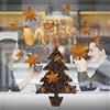 kina - UVNT0140 Vetrofanie Natalizie Adesivi Decorazione Vetrine Negozi Trasparente Removibile Riposizionabile - Alberi Natale ITA Merry Christmas Buone Feste Happy New Year 90x35 cm