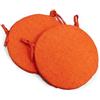 Russo Tessuti Set 6 Cuscini Coprisedia Cucina Sgabelli Rotondi Lacci Double Face Sfoderabili-Arancione