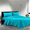 IlGruppone Completo Lenzuola Matrimoniale 100% Cotone Percalle 210 Tc Certificato OEKO-TEX Confezionato in Italia Lenzuolo con Angoli Maxi 30 cm, 2 Federe con Patella - Petrolio