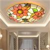 Mengjay Plafoniere stile retrò,Lampada Da Soffitto Soggiorno Vintage,Plafoniera Cucina E27, Paralume in Vetro Fiore Pastorale, Illuminazione A Soffitto Retro Per Bagno Corridoio (A, 30CM)