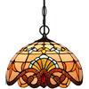 YUNZI Tiffany Luce Pendente Vintage Design Soggiorno Sala da Pranzo Corridoio Industriale Lampada a Sospensione Pastorale Rustico Vetro Macchiato Decorazione Illuminazione a soffitto, E27,30cm