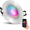 SSC-LUXon Beda - Faretto LED IP65, extra piatto, per esterni e bagno, con lampada Wi-Fi Smart RGB CCT, compatibile con Alexa, Siri & Google