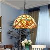 XINYASEE Lampada a Sospensione Retrò Lampada a Soffitto in vetro colorato Moderna Lampadario a Forma di,Stile Plafoniera per Soggiorno Sala Da Pranzo Camera, 30/40 cm (Barocco, 40CM)