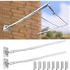 parpyon® Bracci Stendibiancheria da balcone esterno, Stendibiancheria da parete o ringhiera in ferro per filo per stendere il bucato prodotto 100% Italiano (A Muro, Bianco)