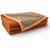 LANEROSSI Coperta Matrimoniale Marzotto Art. Marta CAROLA doubleface - misura cm 210x250 in 100% pura lana vergine peso 380gr INVERNALE (Arancio)