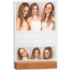 Maverton Cornice LED luminosa con supporto in legno - Quadro in vetro acrilico personalizzato con collage di foto - Lampada con foto per uomo per il compleanno - 21x32x4,5cm - Amiche