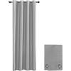 emmevi Tenda Porta Finestra Raso Sintetico 1 Pannello Coprente 140x280 Cm Occhielli Acciaio Grigio