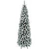 Rotex Albero di Natale Innevato Slim Stretto Realistico e Molto Folto Apertura Ad Ombrello, Salvaspazio