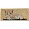Casatessile Zerbino Mini in Cocco cm 23X53 Duplo Tappetino per Scalino Ingresso, Antiscivolo - Dis. Gatto