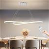 XIANHE Lampadario Soggiorno Cucina LED Sospensione, Lampada a sospensione 58W Moderni Dimmerabile Con Telecomando Plafoniera Regolabile Altezza Isola Sala da pranzo Ufficio Lampade (Bianco, Dimmerabile)
