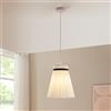 lux.pro Lampada a Sospensione con Paralume a Cono Plissettato Ø30 cm Lampada da Soffitto con Luce Diretta Lampadario per Soggiorno Cucina Sala Pranzo - Tessuto Bianco