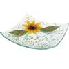 SOSPIRI VENEZIA Svuotatasca Piatto Soprammobile Decoro Floreale Vetro Murano Centrotavola Arredo Casa Idea Regalo Realizzato a Mano Made Italy (cm19X19 Quadrato)