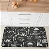 Comart - Tappeto Cucina Malaga - Passatoia 100% PVC - Antimacchia - Antiscivolo - Impermeabile - Tappetino Lavabile in Lavatrice - Corsia Moderna per Cucina e Corridoio - Lavagna Nero - 55x75 cm